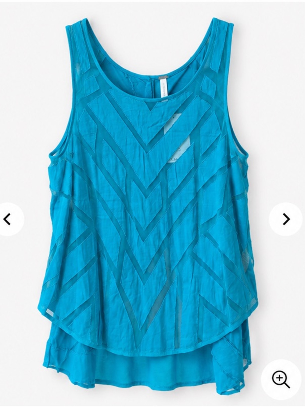 Free People Turquoise Chevron Layered Tank